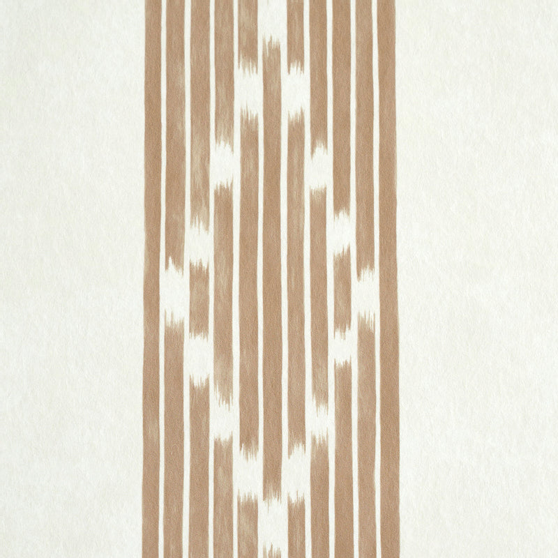 Sequoia Stripe Brown by Schumacher Chic Ikat Stripe Wallpaper – Schumacher 5011530