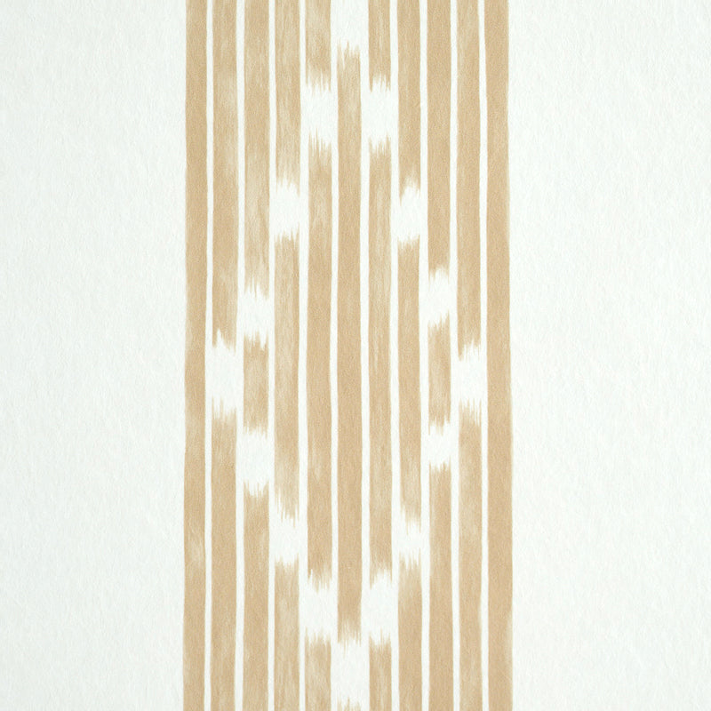 Sequoia Stripe Camel by Schumacher Chic Ikat Stripe Wallpaper – Schumacher 5011531