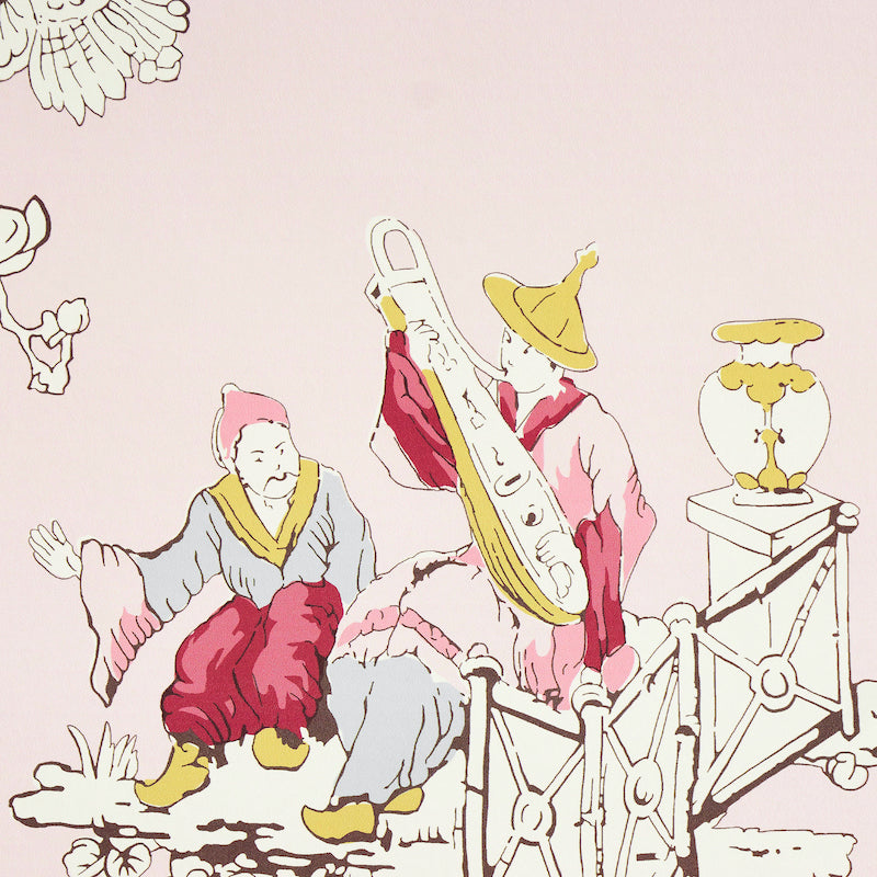Chinoiserie Moderne Pink Scenic Chinoiserie Wallpaper – Schumacher 5011651
