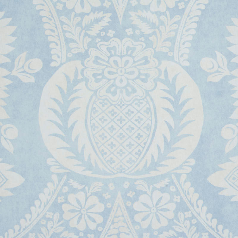 Villandry Damask Print Blue by Schumacher Elegant Damask Wallpaper – Schumacher 5011750