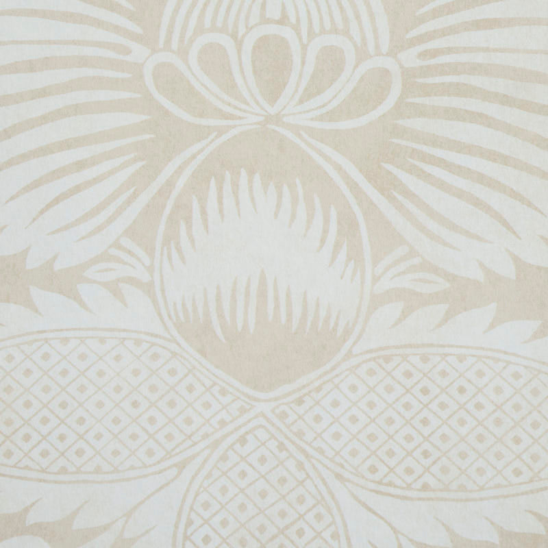 Villandry Damask Print Neutral by Schumacher Damask Wallpaper – Schumacher 5011751