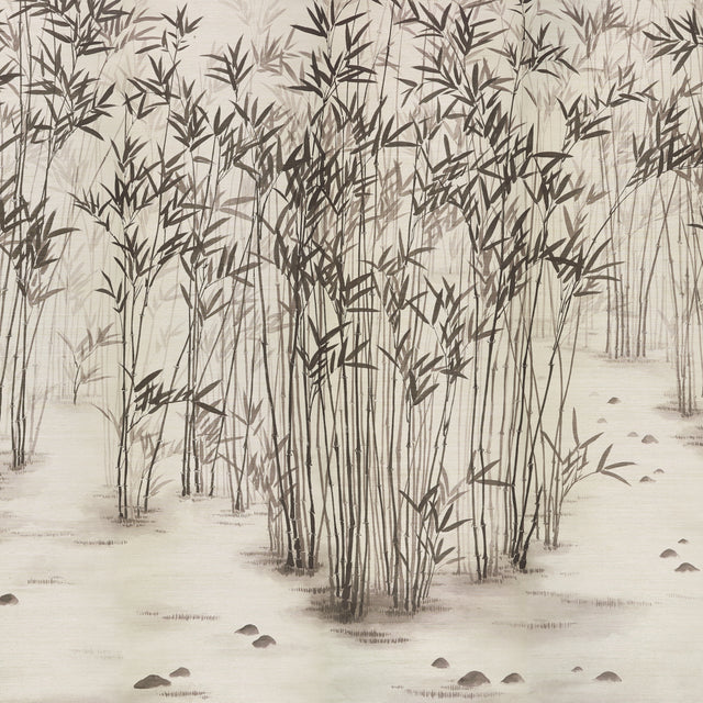 Kanji Sisal Panel Set Ink by Schumacher Bamboo Wall Mural – Perennial Favorites Collection 5011780