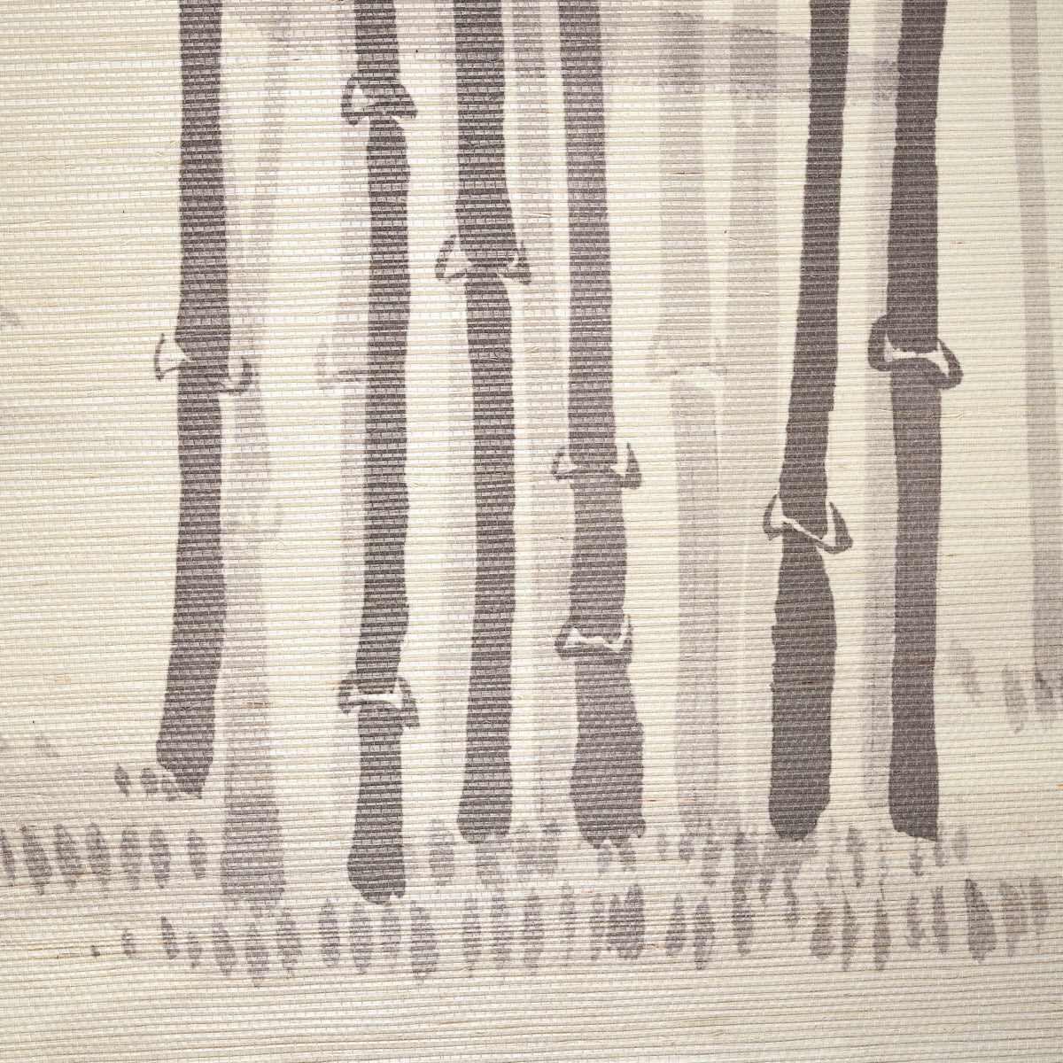 Kanji Sisal Panel Set Ink by Schumacher Bamboo Wall Mural – Perennial Favorites Collection 5011780