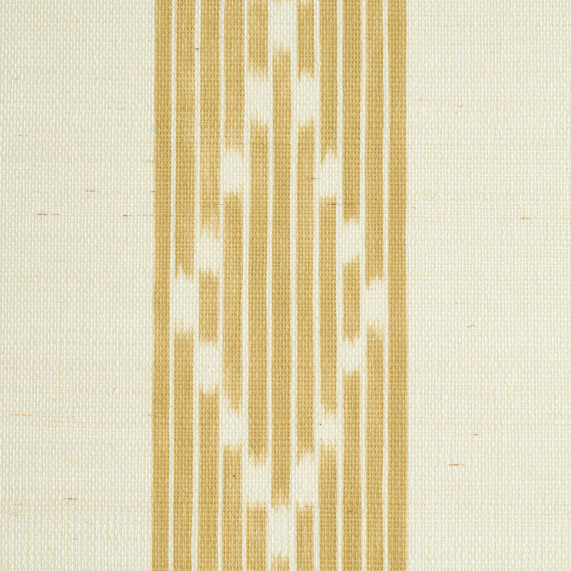 Sequoia Stripe Sisal Ochre Wide-Width Wallpaper – Schumacher 5011811