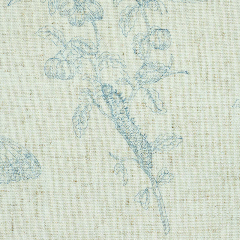 Baudin Butterfly Linen Blue by Schumacher Butterfly Botanical Wallpaper – Schumacher 5011831
