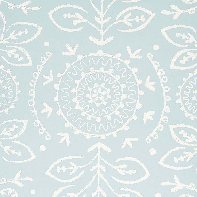 TIANA Sky by Schumacher Bohemia Collection Screen-Printed Wallcovering – Schumacher 5011840