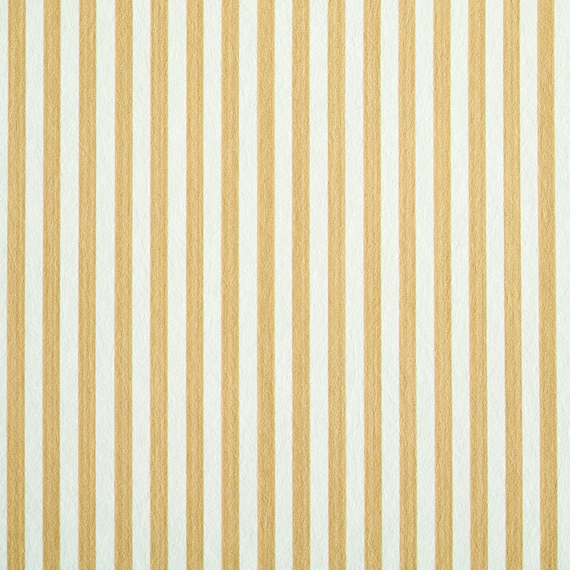 Edwin Stripe Narrow wallpaper in Wheat by Schumacher, featuring narrow vertical stripes in a classic, neutral colorway.