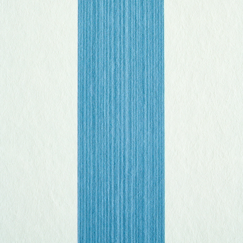 Edwin Stripe Medium Ocean by Schumacher Classic Blue and White Stripe Wallpaper – Schumacher 5011884