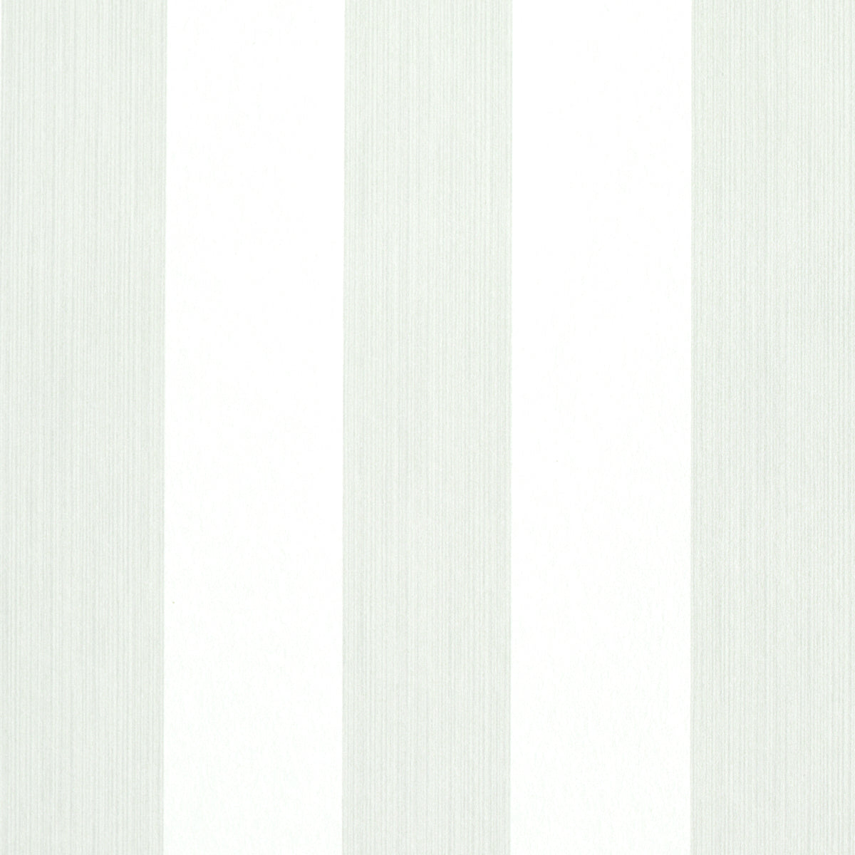 Edwin Stripe Wide wallpaper in Birch by Schumacher, featuring wide vertical stripes in a neutral colorway, shown in a styled interior and close-up views.