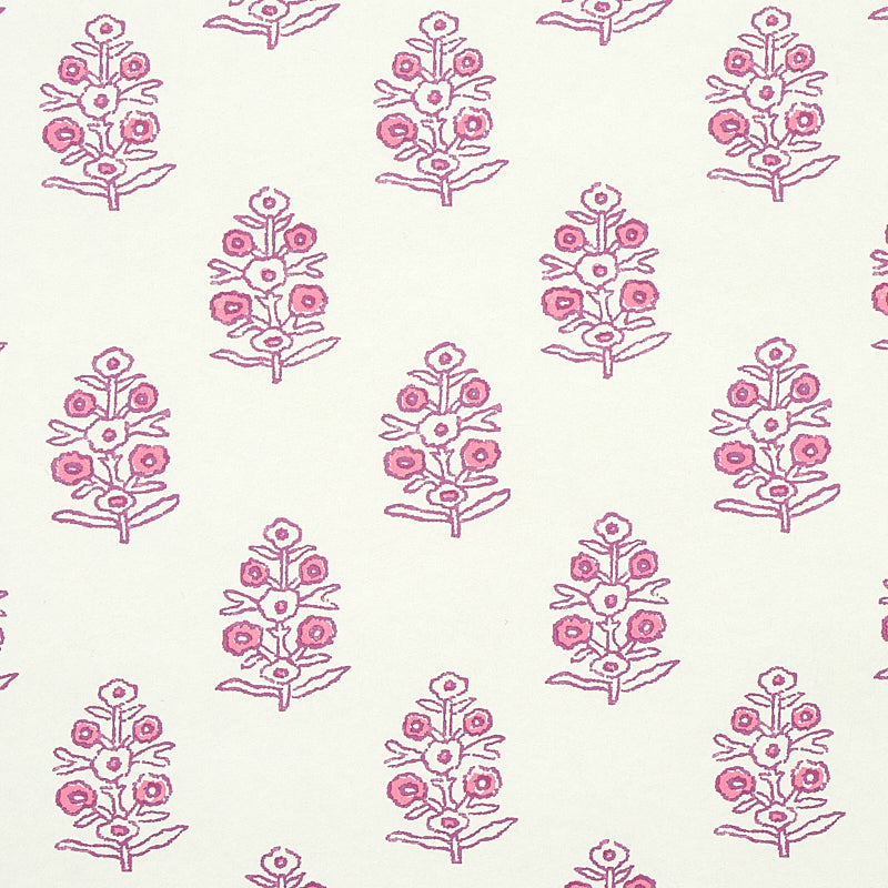 Aditi Pink by Schumacher Petite Stylized Floral Wallpaper – Jacaranda Collection 5011932