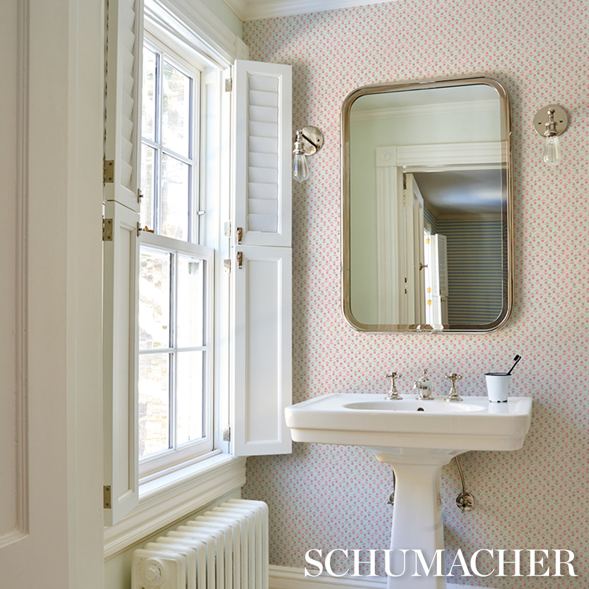 Beatriz Pink Floral Wallpaper by Schumacher – Jacaranda Collection 5011940