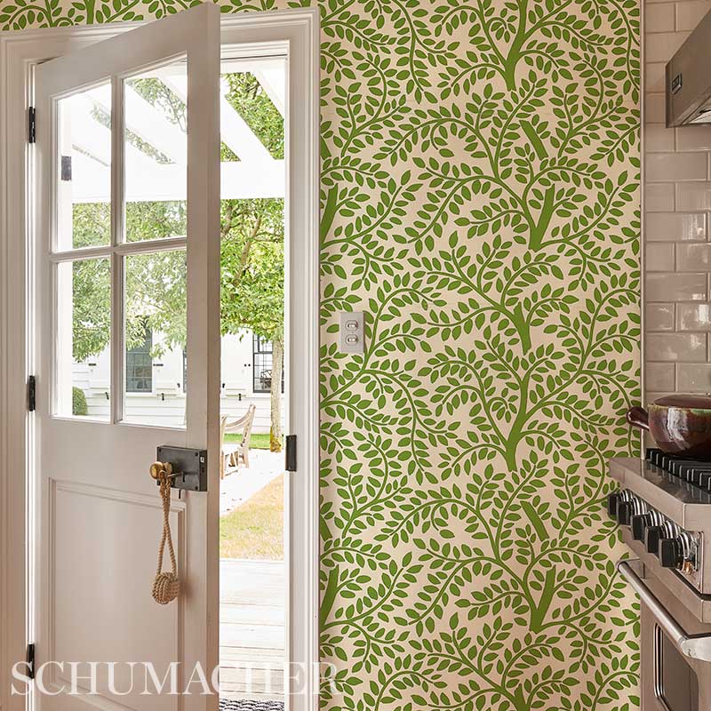 Temple Garden II Sand Botanical Wallpaper – Schumacher 5011961