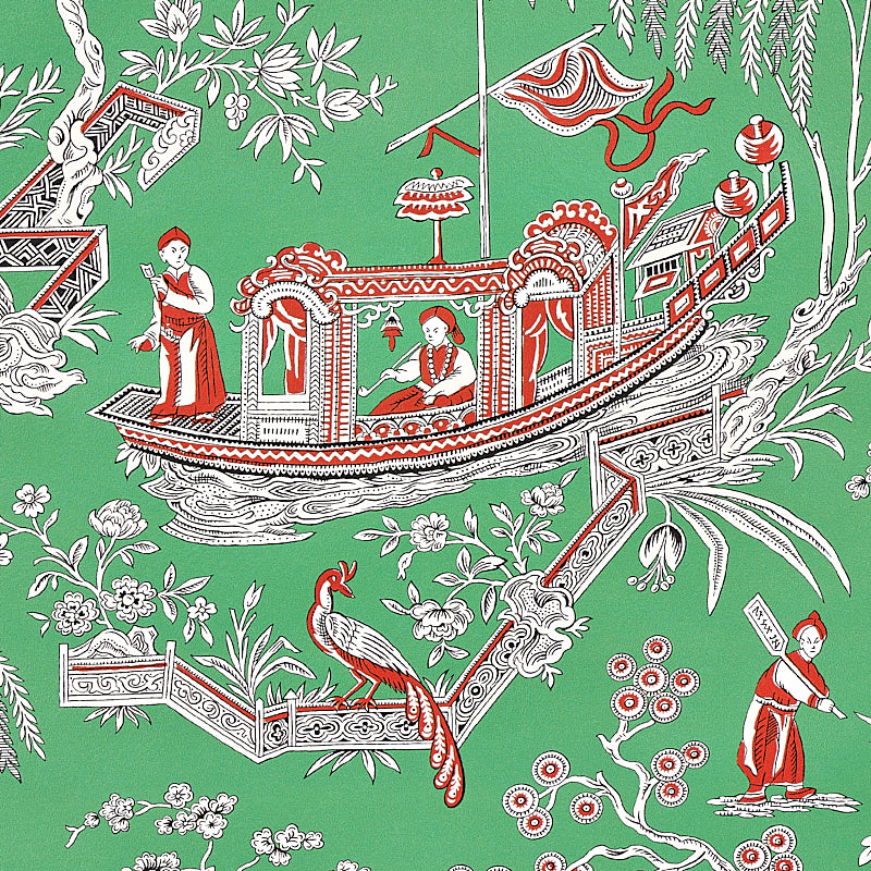 Matsudana Jade Chinoiserie Wallpaper by Schumacher – 5011990