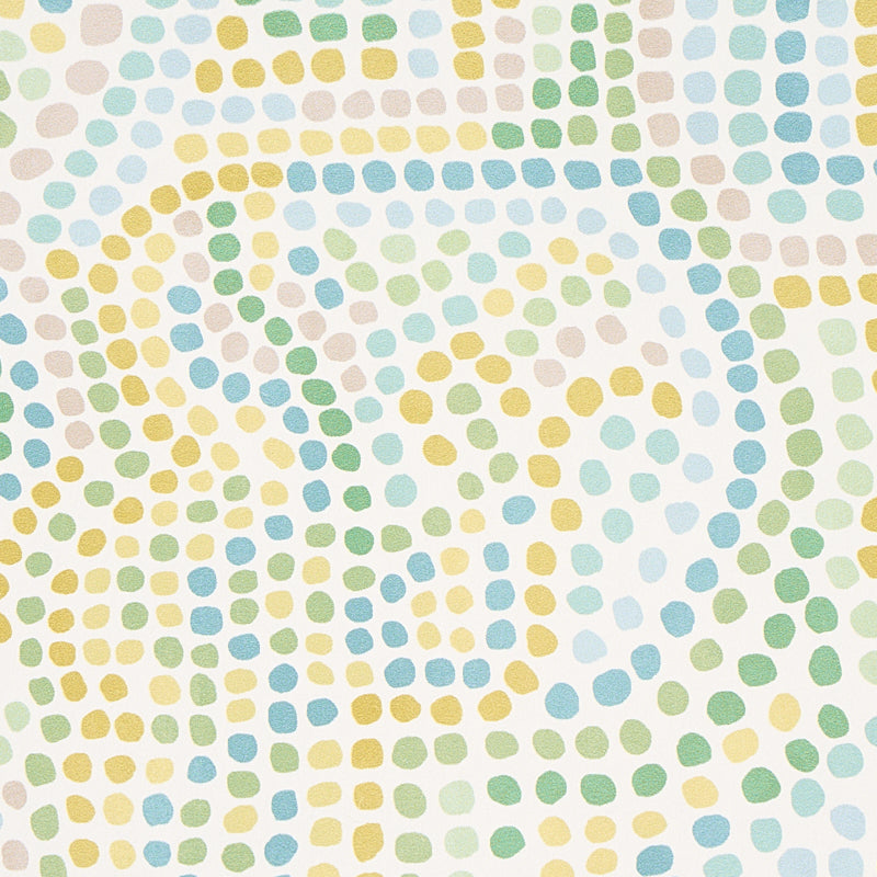 Galina Citron by Schumacher Abstract Mosaic Dot Wallpaper – Schumacher 5012021