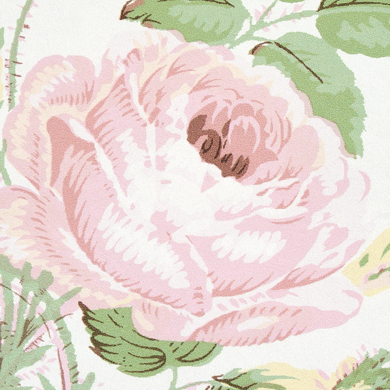 Loudon Rose Blush by Schumacher Romantic Floral Wallpaper – Schumacher 5012031