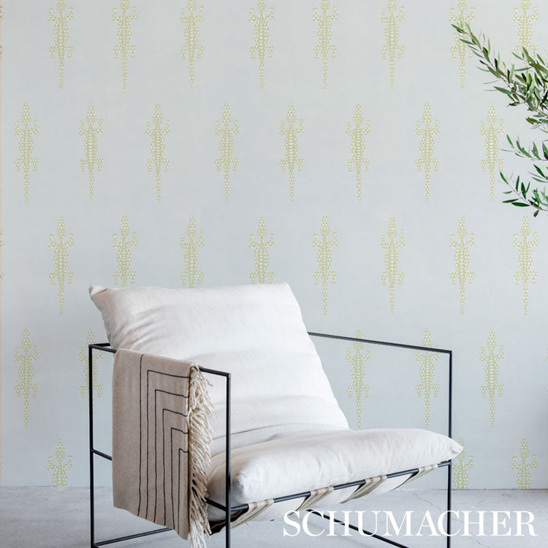 Baracoa Mineral by Schumacher Graphic Gecko Scenic Wallpaper – Schumacher 5012100