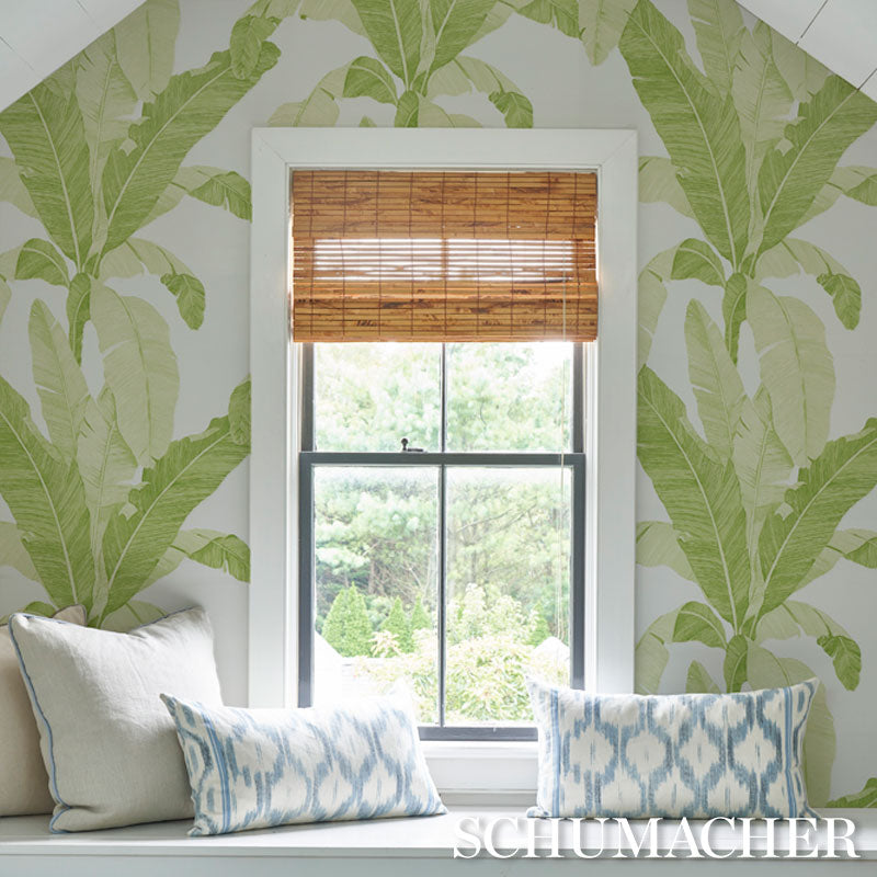 ERISIMO Leaf Green Banana Leaf Wallpaper by Schumacher Copacabana Collection – 5012110