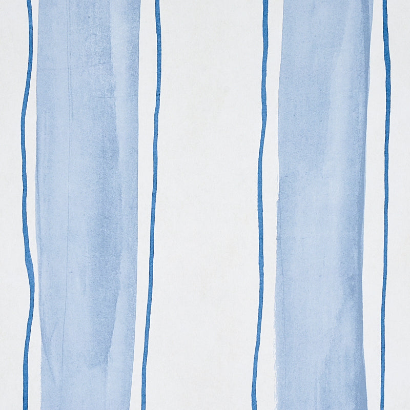 Tracing Stripes Sky by Porter Teleo Schumacher Wallpaper – Schumacher 5012170