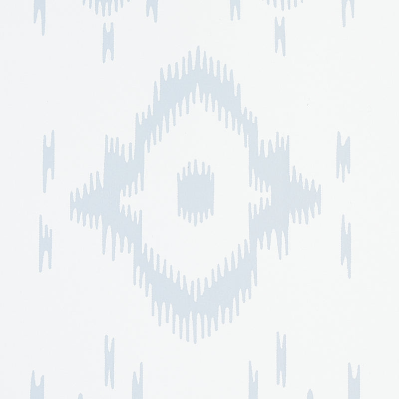 Tabitha Orpington Blue by Schumacher Geometric Ikat Wallpaper – Schumacher 5012200