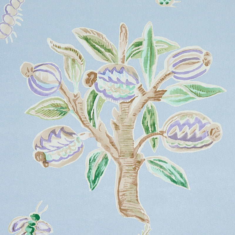Magical Menagerie Sky by Schumacher Whimsical Animals & Flora Wallpaper – Schumacher 5012210