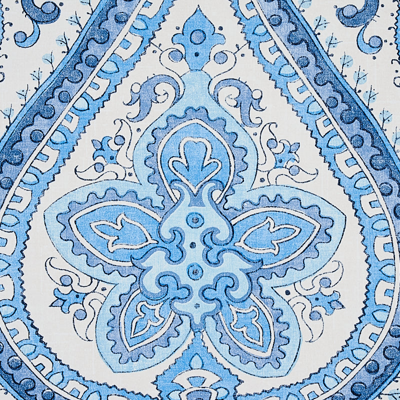 Paisley Court Blue by Schumacher East Meets West Collection Wallpaper – Schumacher 5012270