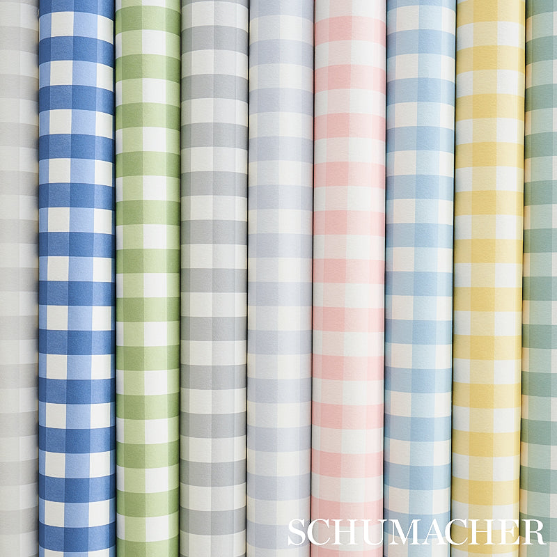 Willa Check Small Seaglass by Schumacher Modern Plaid Gingham Wallpaper – Schumacher 5012366