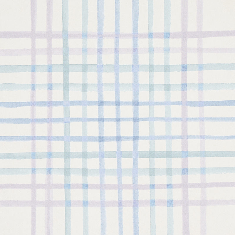 Minerva Plaid Hyacinth by Schumacher Soft Ombré Plaid Wallpaper – Schumacher 5012371
