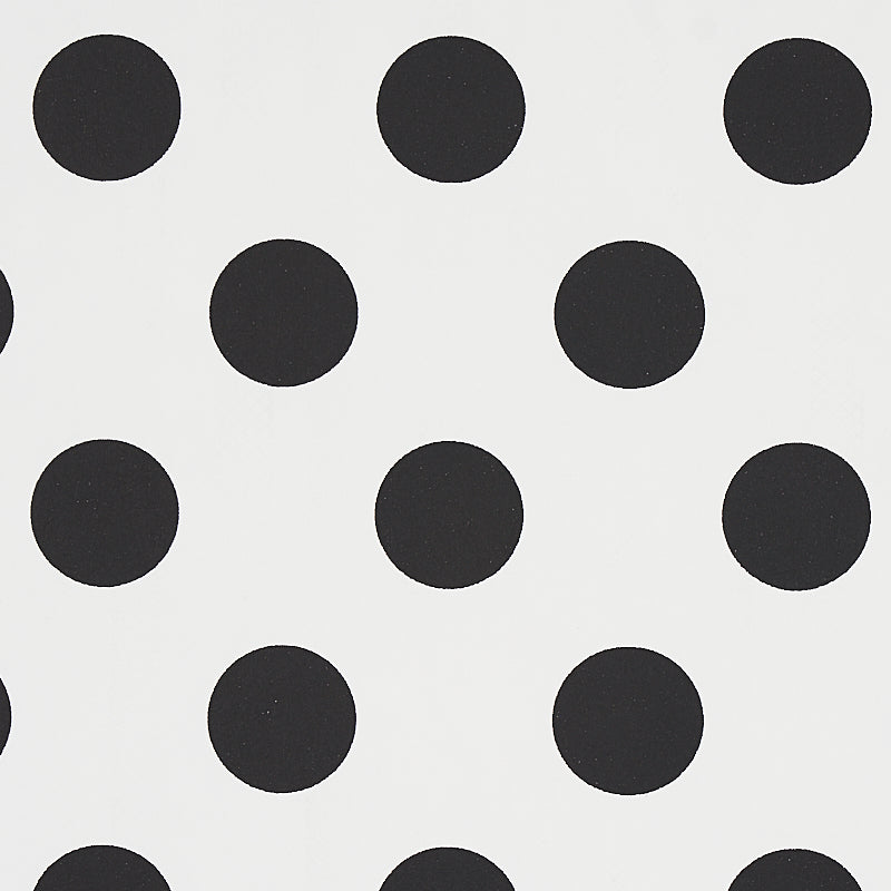 Lady Black & White Polka Dot Wallpaper by Cristina Buckley – Schumacher 5012610