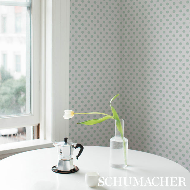 Lady Sage Polka Dot Wallpaper by Cristina Buckley – Schumacher 5012611