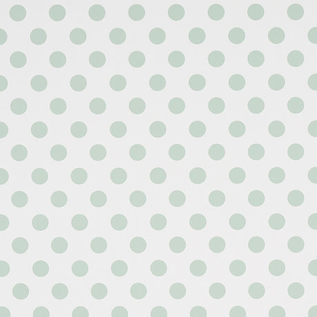 Lady Sage polka dot wallpaper by Cristina Buckley for Schumacher, shown in a modern interior setting.