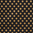 Lady wallpaper by Cristina Buckley for Schumacher in black and gold polka dot pattern, shown in room and close-up views.