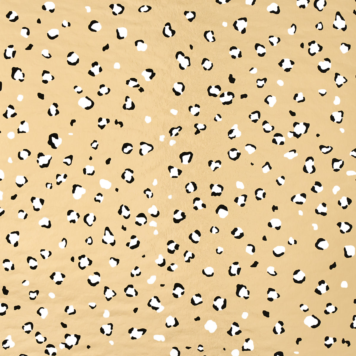Wild at Heart Metallic wallpaper in Glam Gold by Cristina Buckley for Schumacher, featuring a small-scale animal print pattern with metallic gold background.