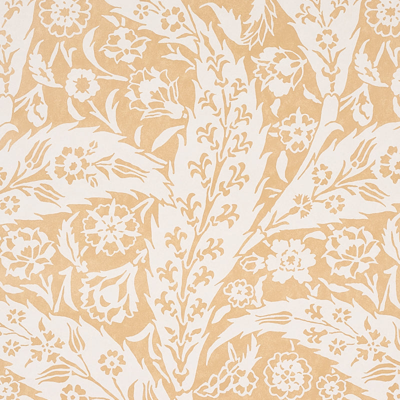 Saz Paisley Ochre by Schumacher Large-Scale Paisley Wallpaper – Cabana Collection 5012900
