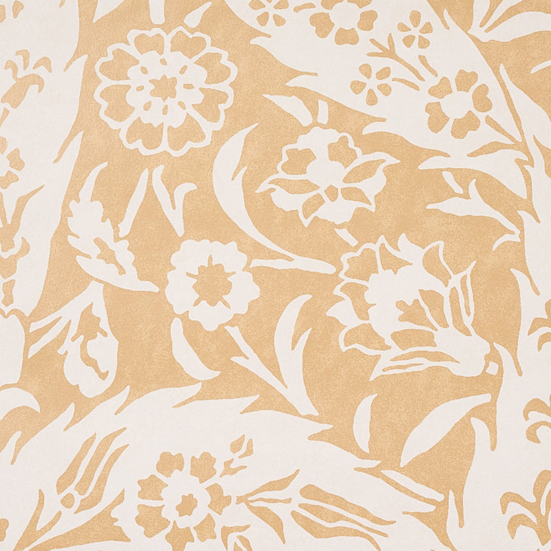 Saz Paisley Ochre by Schumacher Large-Scale Paisley Wallpaper – Cabana Collection 5012900