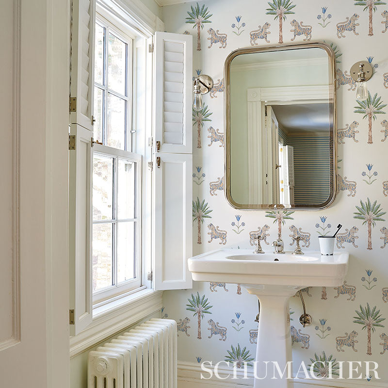 Tiger Palm Delft by Schumacher Mystique Collection Wallpaper – 5012921