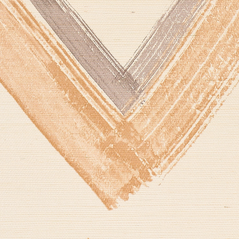Enzo Sisal Dark Neutral Printed Grasscloth Geometric Wallpaper – Schumacher 5013051