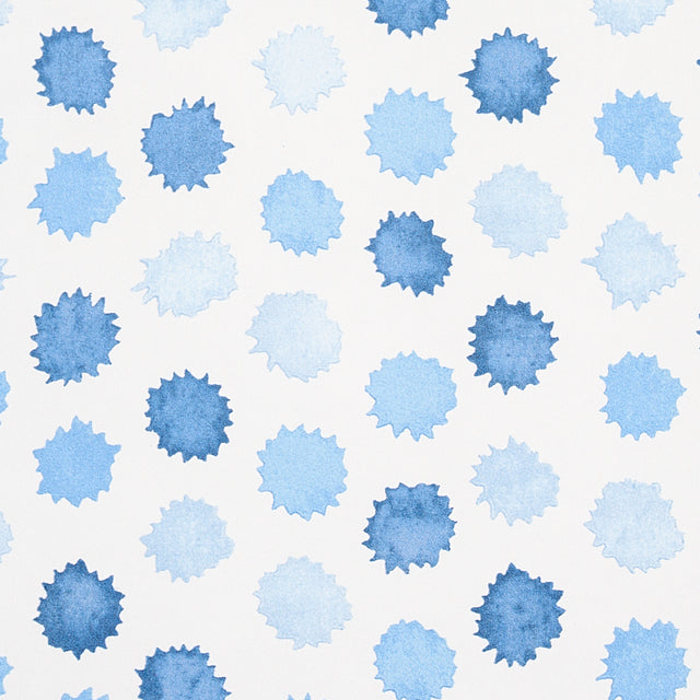 Mini Bursts Blue by Celerie Kemble Watercolor Polka Dot Wallpaper – Schumacher 5013100