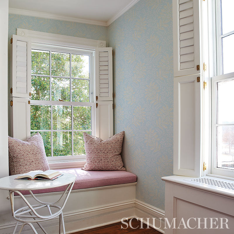 Secret Garden Light Blue by Schumacher Floral Botanical Wallpaper – Hobe Erwin 5013171