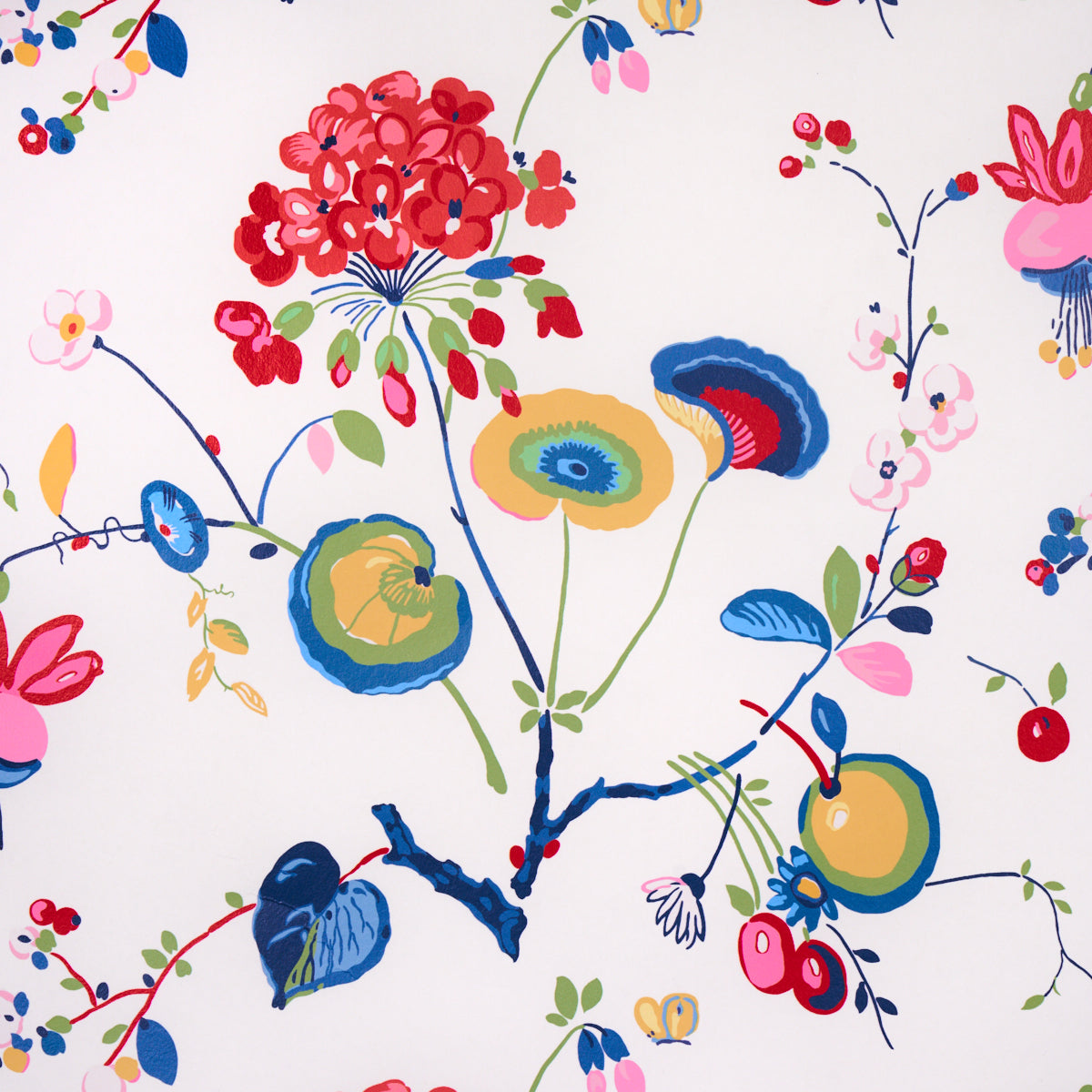 Vasily Multi by Schumacher Abstract Floral Wallpaper – Schumacher 5013211