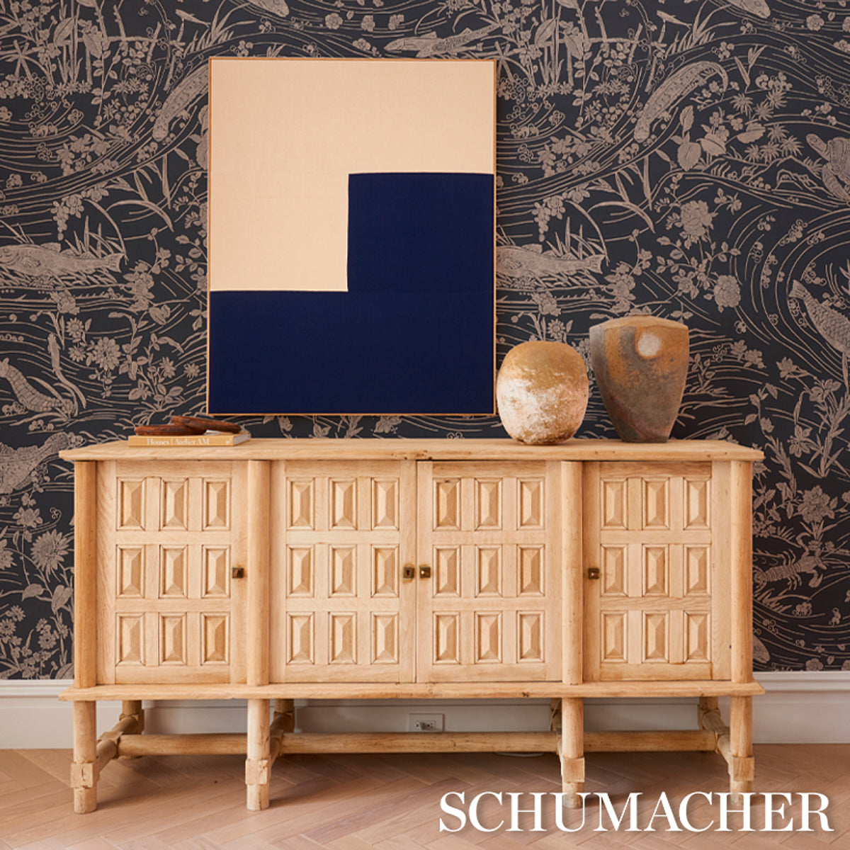 Sea Garden Charcoal by Schumacher Underwater Scenic Wallpaper – Schumacher 5013281