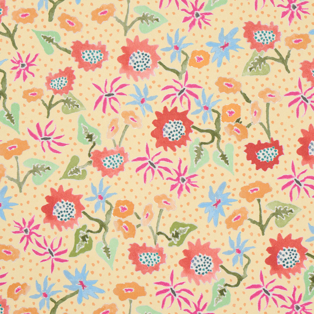 Calico Giverny by Happy Menocal Multicolor Microfloral Wallpaper – Schumacher 5013501