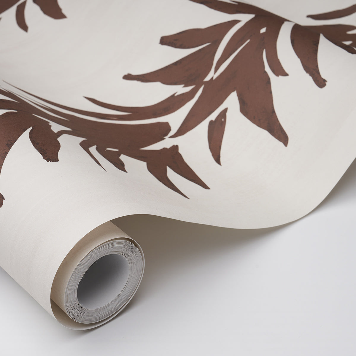 White Lotus Cocoa by Backdrop Botanical Stripe Wallpaper – Schumacher 5013665