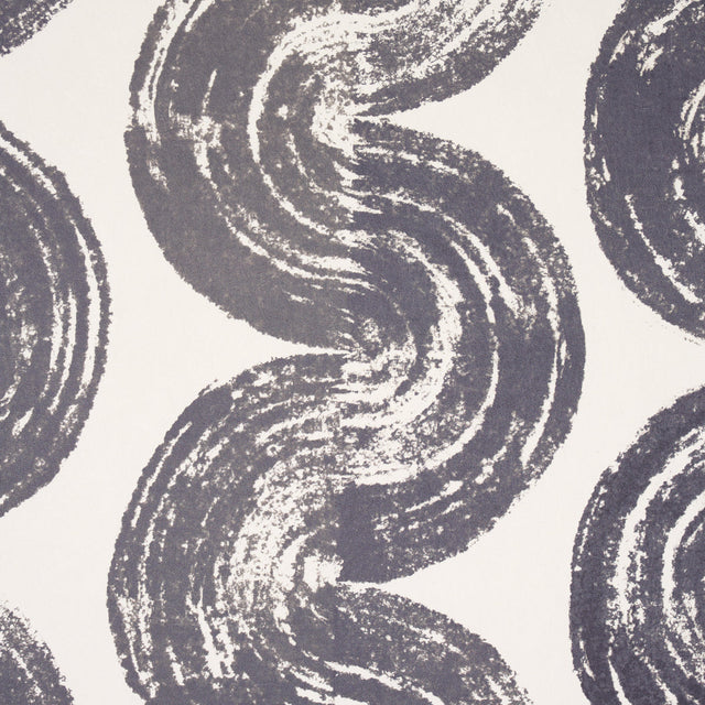 1975 Graphite by Backdrop Curvilinear Stripe Wallpaper – Schumacher 5013670SAM