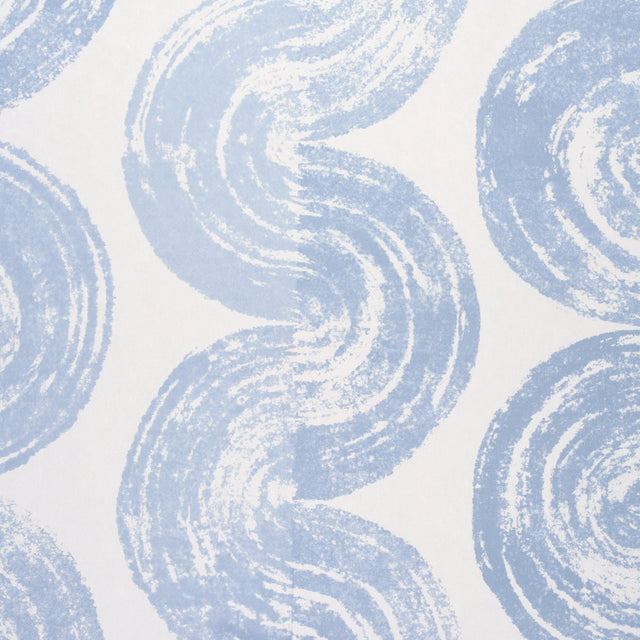 1975 Soft Blue by Schumacher Curvilinear Stripe Wallpaper – Backdrop Collection 5013671SAM