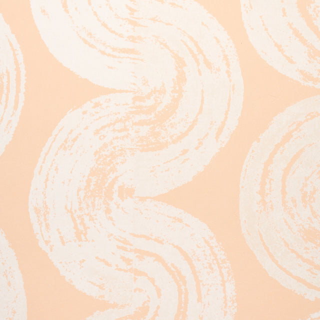1975 Light Peach Curvilinear Stripe Wallpaper by Backdrop – Schumacher 5013673
