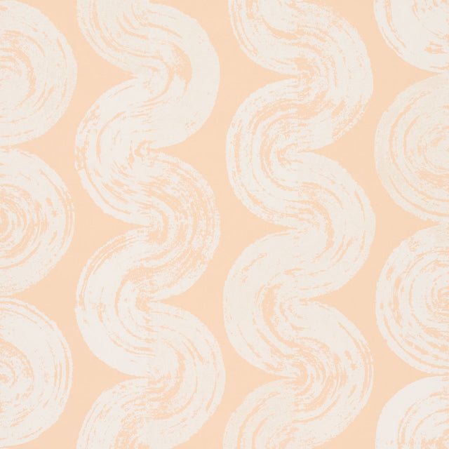 1975 Light Peach Curvilinear Stripe Wallpaper by Backdrop – Schumacher 5013673SAM