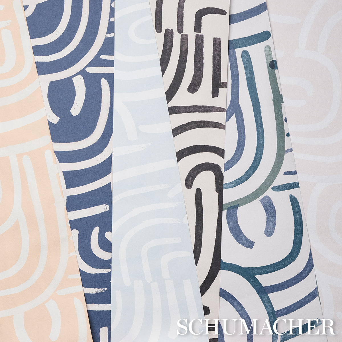 New Beat Carbon by Backdrop Modern Abstract Wallpaper – Schumacher 5013695