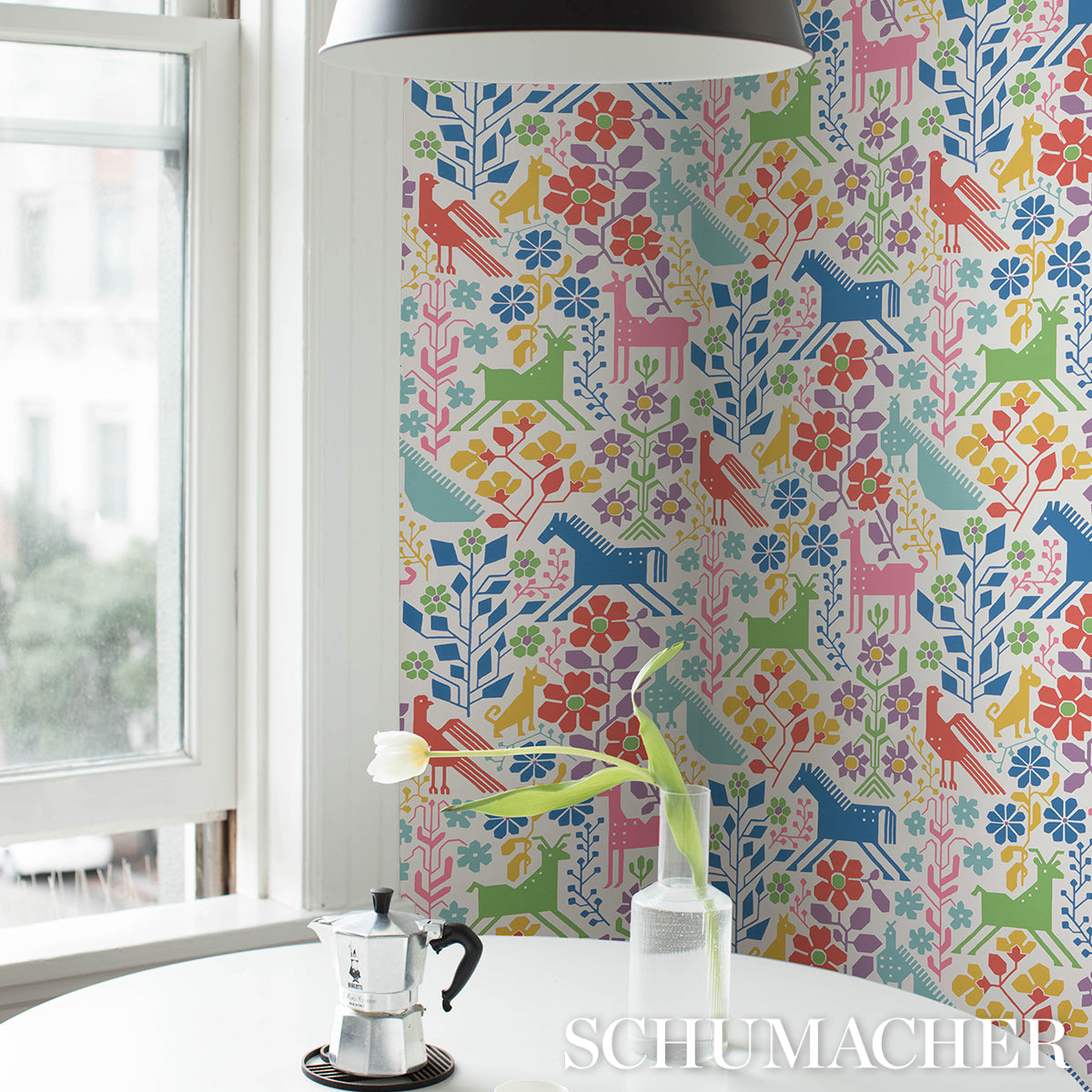 LUPITA Vibrant Multi by Schumacher Whimsical Animal Wallpaper – Schumacher 5013762