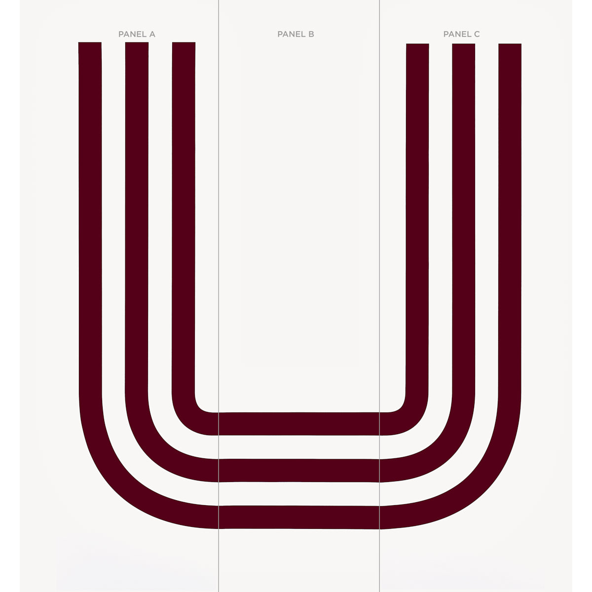 Virginia Panel A Bordeaux by Victor Glemaud Modern Striped Wallpaper Panel – Schumacher 5013782