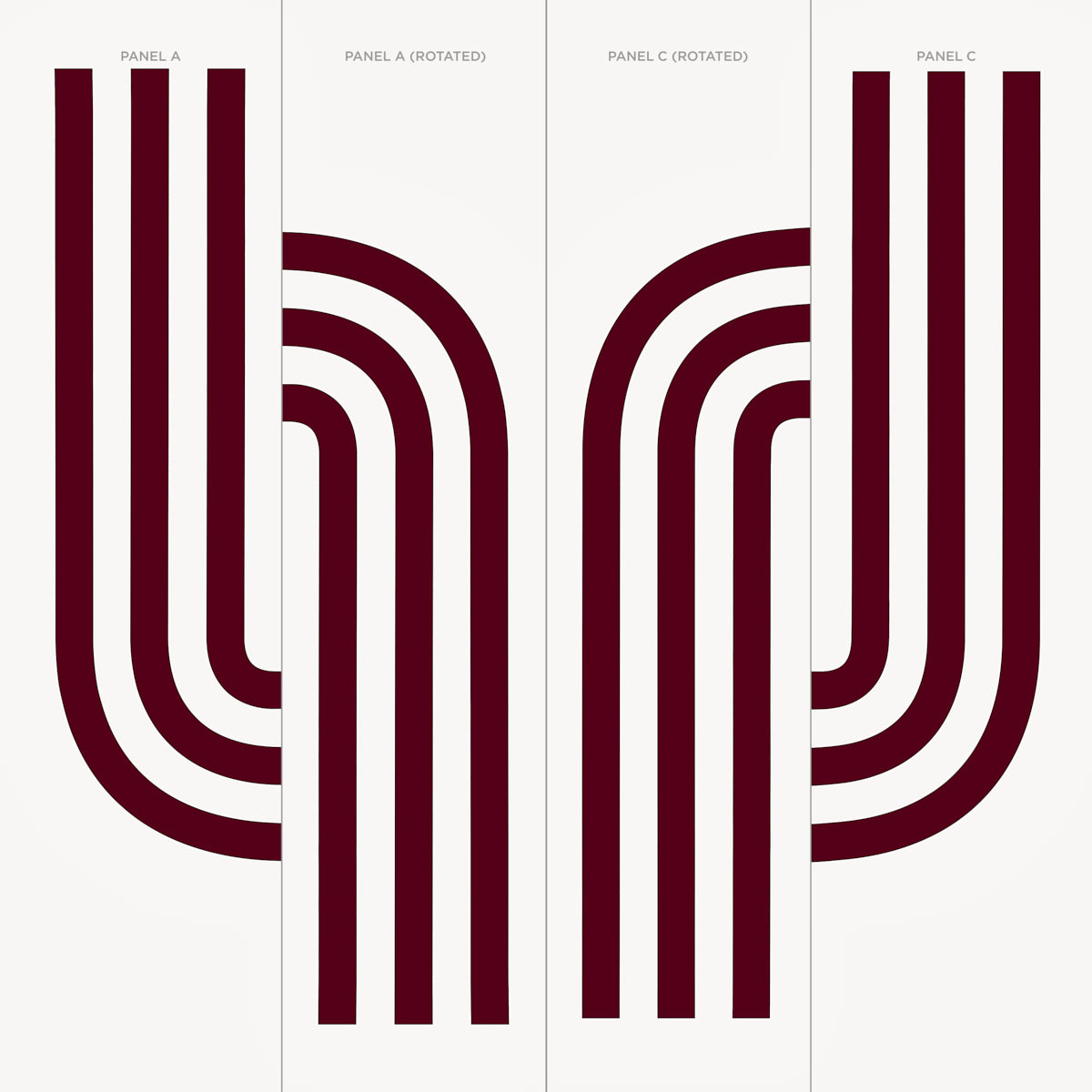 Virginia Panel A Bordeaux by Victor Glemaud Modern Striped Wallpaper Panel – Schumacher 5013782